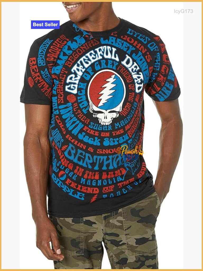 Unisex Grateful Dead Song Titles All Over Print Short Sleeve T-Shirt
